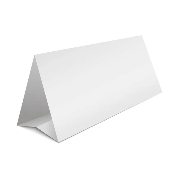 Folleto de papelería de folleto con etiqueta de mesa de pie de papel blanco. Ilustración vectorial — Vector de stock