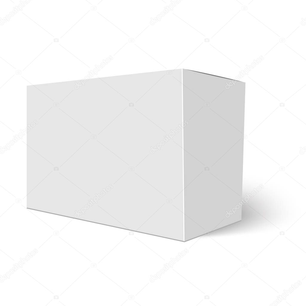 White product cardboard package box. Illustration Vector 