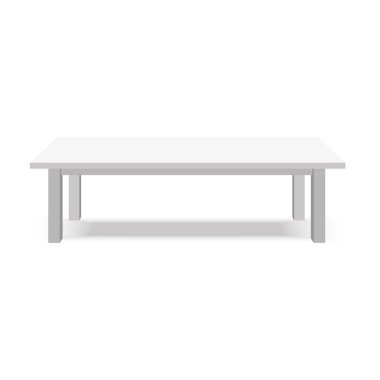 Modern beyaz masa, sergi tanıtımı Resepsiyon. Vektör çizim