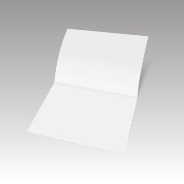 Bir parça kağıt ikiye katlanmış. Şablonu alay. Vektör illustratio