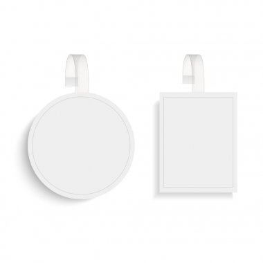 Boş yuvarlak ve kare wobbler şeffaf şerit ile. Vektör