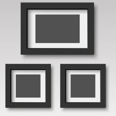 Beyaz ahşap fotoğraf çerçevesi. Vektör çizim.