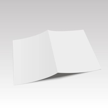 Açık dergi, günlük, kitapçık, kartpostal, el ilanı, kartvizit veya broşür kadar alay et. Vektör çizim.
