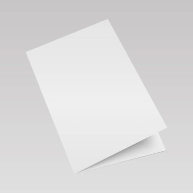 Açık dergi, günlük, kitapçık, kartpostal, el ilanı, kartvizit veya broşür kadar alay et. Vektör çizim.