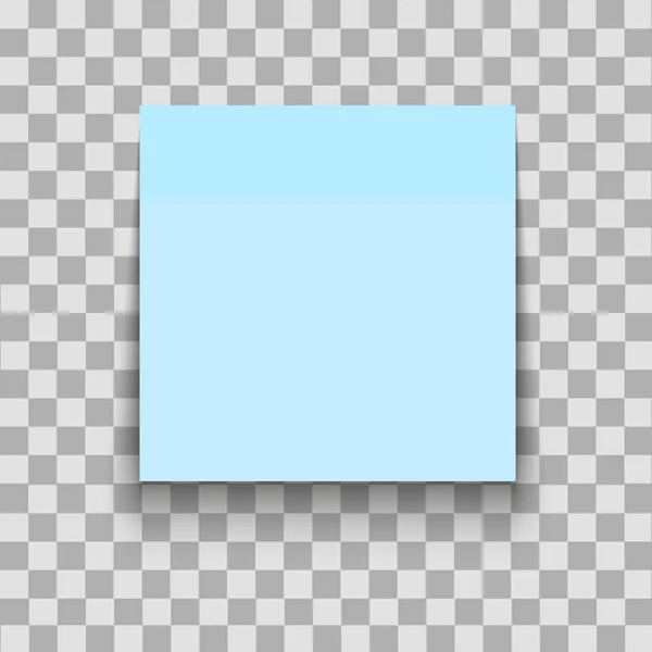 Mavi kağıt kağıda şeffaf yapışkan bant gölge ile. Tasarımınız için boş Not şablonu. Vektör çizim — Stok Vektör