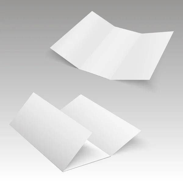Tríptico papel de plantilla blanco. Ilustración vectorial — Vector de stock