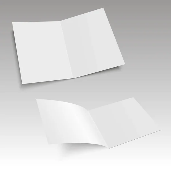 Bifold vit mall papper. Vektorillustration — Stock vektor