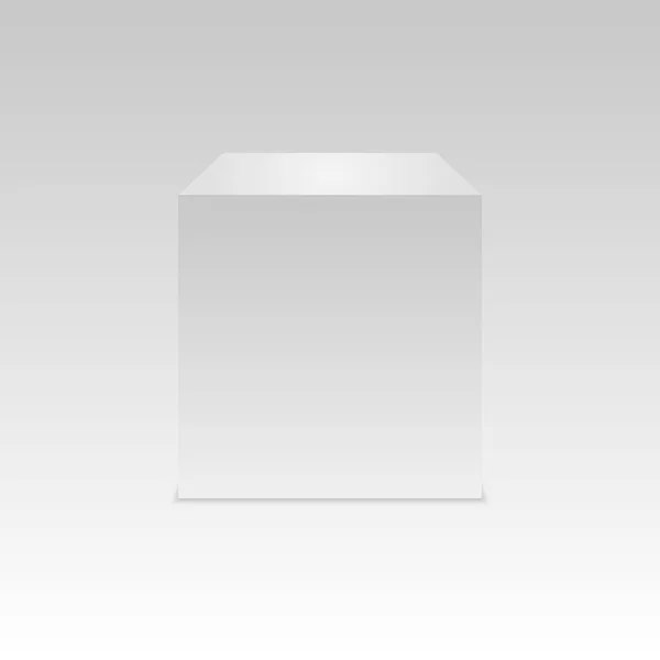 Realistische witte kubus met schaduw. Vecto — Stockvector