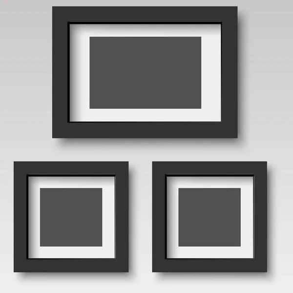 Witte houten fotokader. Vectorillustratie. — Stockvector