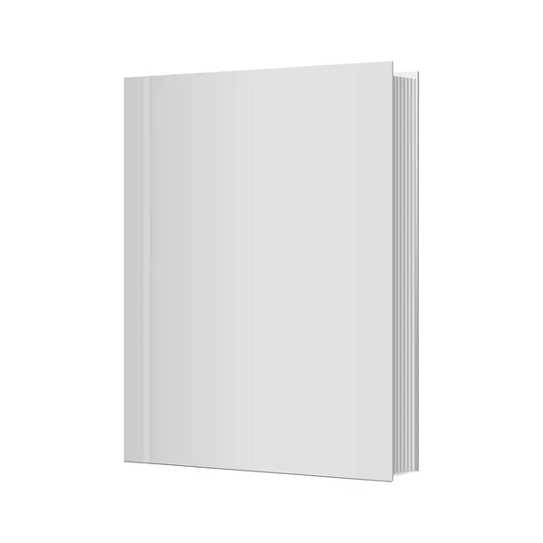 Blank vertical book cover template with pages . Vector illustration — Stock Vector