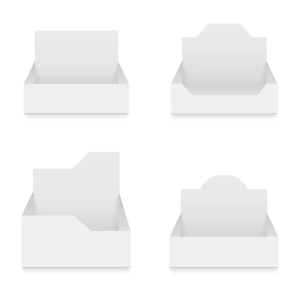 Pos 纸盒空白显示框持有人。为您的设计准备的向量模拟模板. — 图库矢量图片