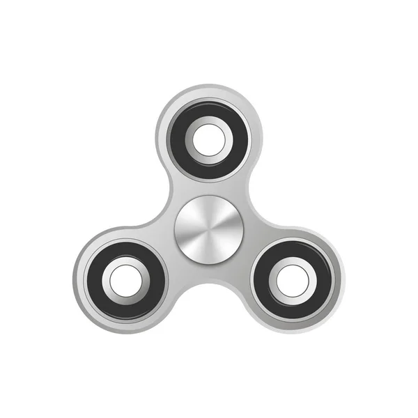 Juguete hilandero Silver fidget: alivio del estrés y la ansiedad. Vector — Vector de stock