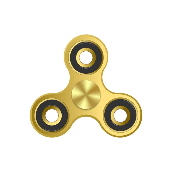 Juguete giratorio Gold fidget: alivio del estrés y la ansiedad. Vector — Vector de stock