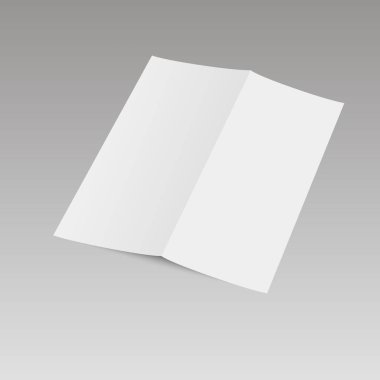 Mockup dergi, dergi, kitapçık, kartpostal, el ilanı, kartvizit veya broşür açıldı. Vektör çizim