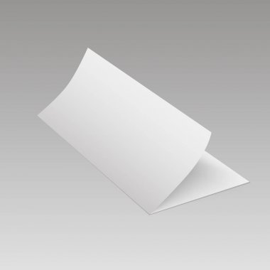 Mockup dergi, dergi, kitapçık, kartpostal, el ilanı, kartvizit veya broşür açıldı. Vektör çizim