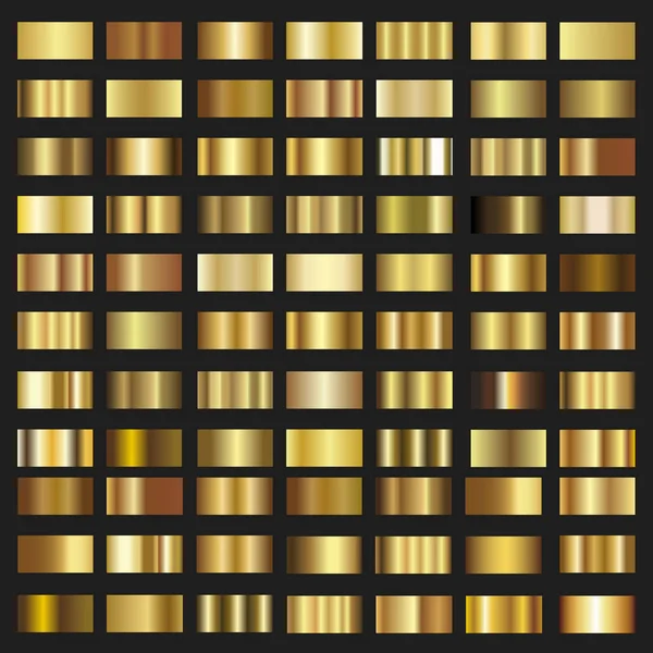 Set gradien emas latar belakang gambar logam vektor . - Stok Vektor