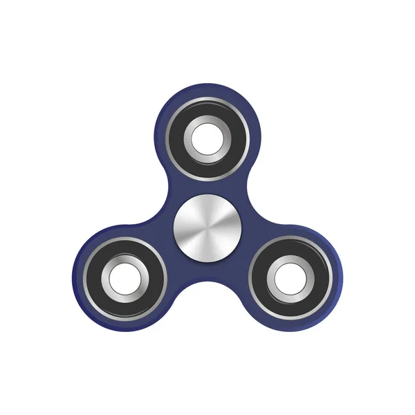 Niebieski fidget spinner zabawka - ulgi stresu i niepokoju. Wektor — Wektor stockowy