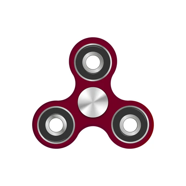 Red fidget spinner toy - stress and anxiety relief. Vector — Stock Vector