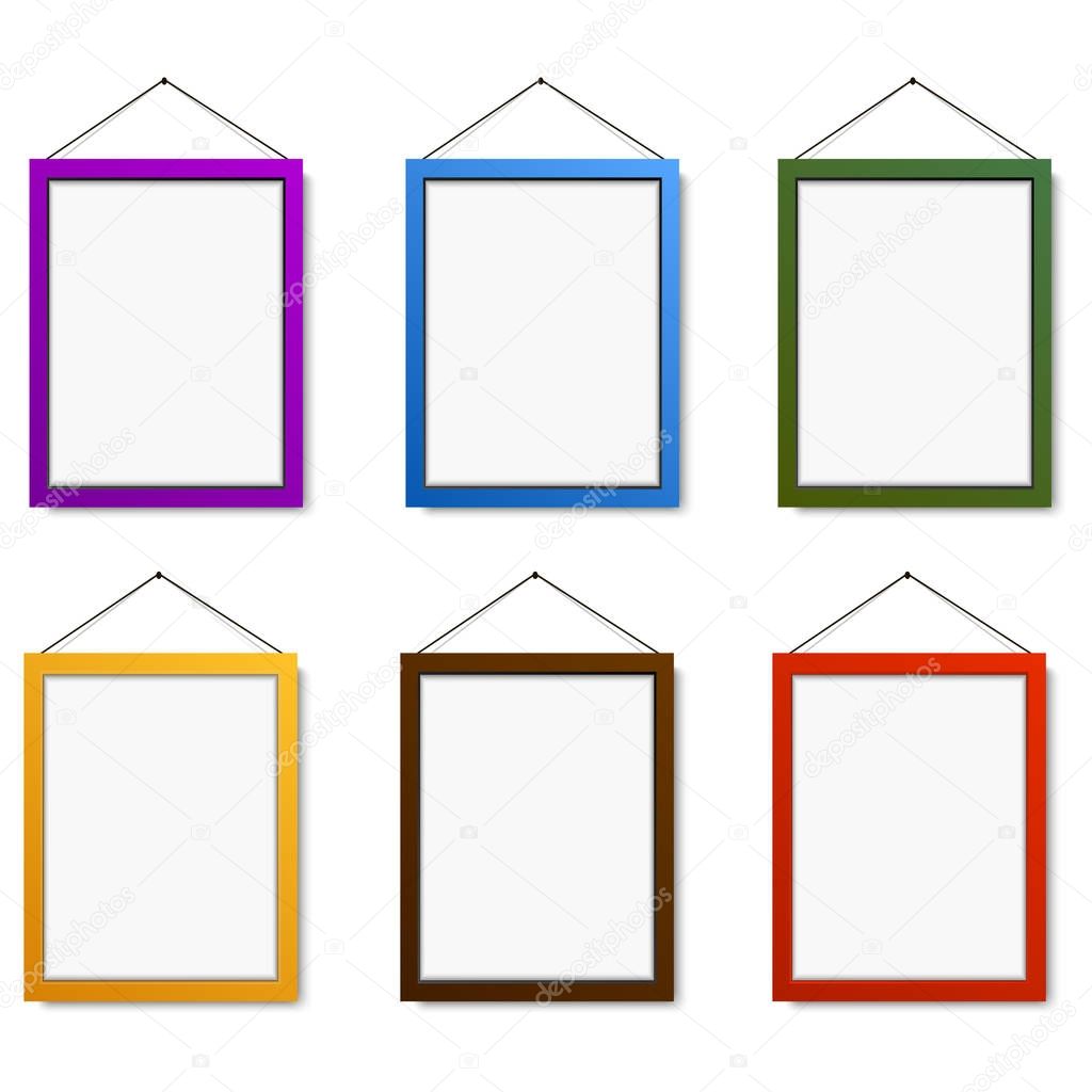 Colorful frames on white background. Vector illustration