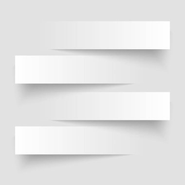 gri arka plan üzerinde 4 kesme afiş. Vektör çizim..