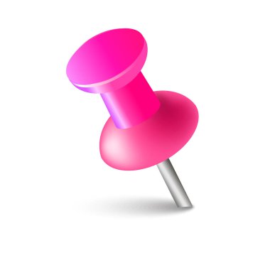 Beyaz arka plan üzerinde yumuşak gölgeli gerçekçi PIN. Vektör