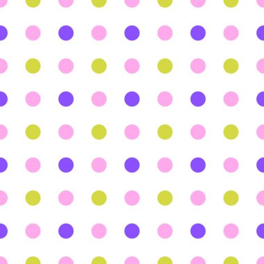 Renkli puantiyeli kumaş, duvar kağıdı ile Seamless modeli. Vektör