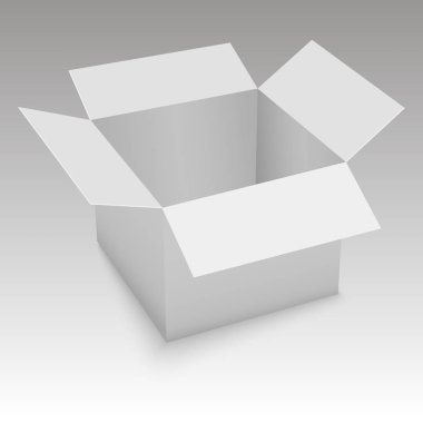 Beyaz açık kutu. vektör çizim.