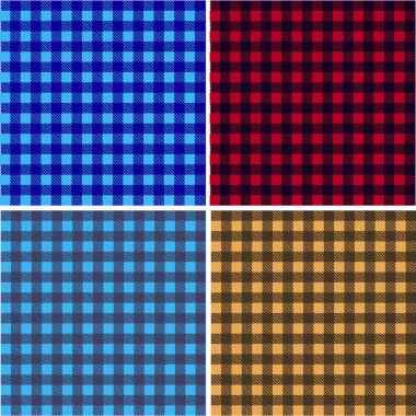 Piknik masa örtüsü. Kare ekose deseni renk. Moda Tekstil, kumaş, arka planlar için geometrik geleneksel süs. Vektör çizim