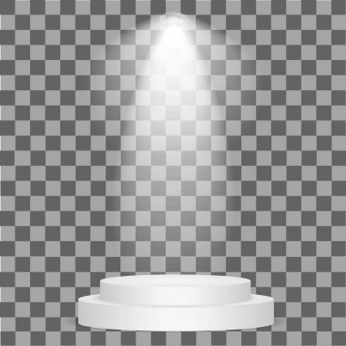 Sahne Podyum ışıklı projektör. Soğuk ışık etkisi. Vektör çizim