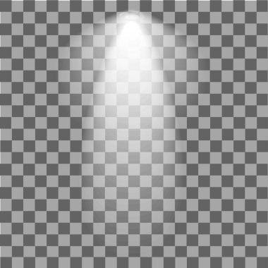 Sahne aydınlatma. Soğuk ışık etkisi. Sahne alanı üzerindeki şeffaf arka plan spot aydınlatılmış. Vektör çizim.