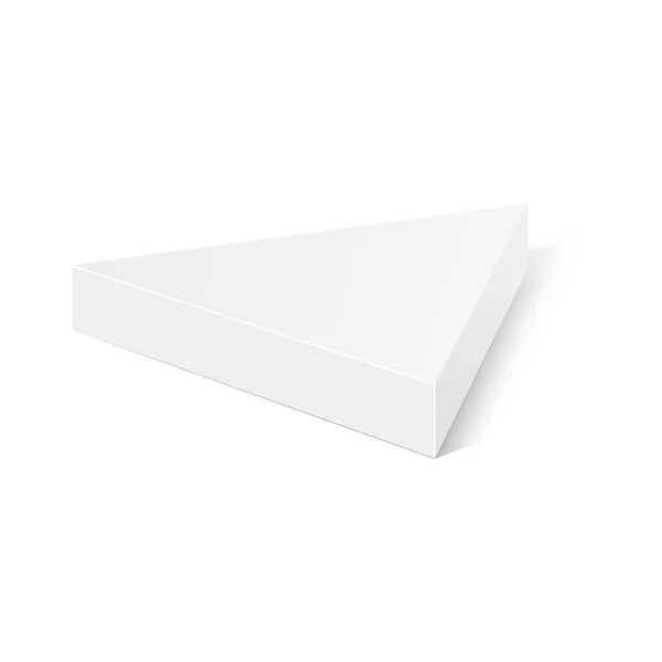 Blanco maqueta de cartón triángulo caja de embalaje para alimentos, regalos u otros productos. Vector — Vector de stock