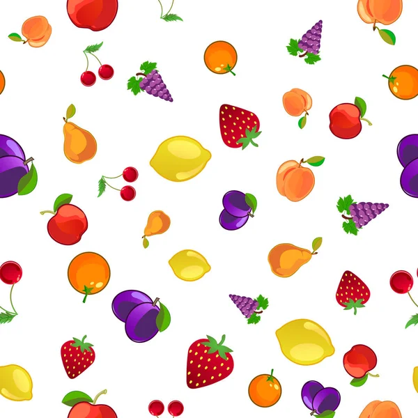 Seamless pattern with fruits. vector illustration — Stock Vector