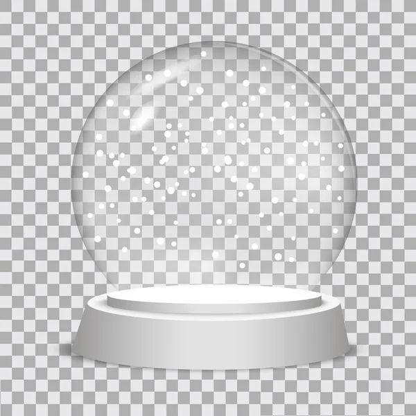 Boule à neige de Noël sur fond transparent. Illustration vectorielle — Image vectorielle