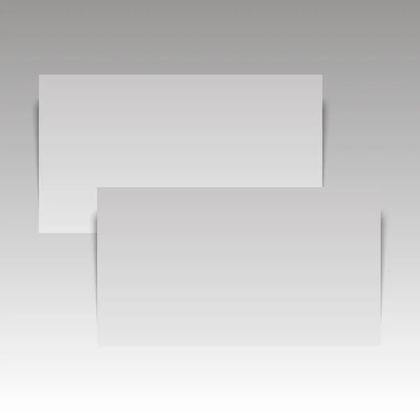 Isolierter Stapel leerer Visitenkarten auf weißem Hintergrund mit weichen Schatten. Vektor — Stockvektor