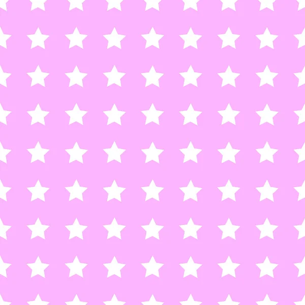 Modèle sans couture avec des étoiles blanches sur fond rose. Vecteur — Image vectorielle