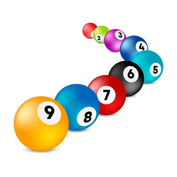 Balles de loterie de bingo. . Les boules de numéro de loterie vectorielles sont colorées. Illustration vectorielle — Image vectorielle