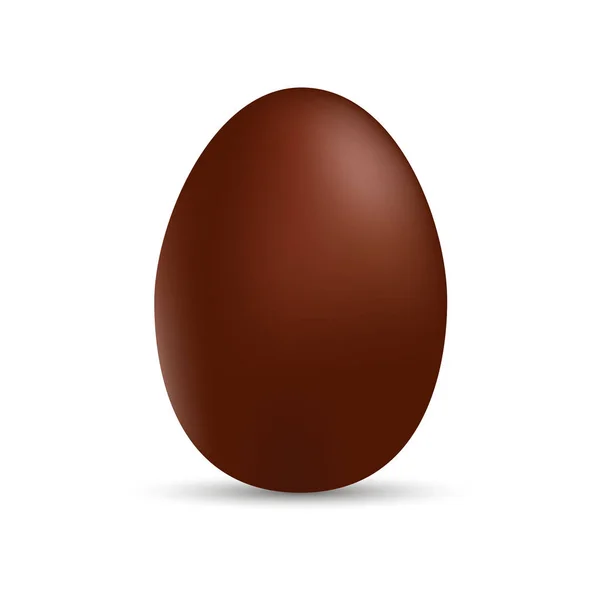 Barna édes csokoládé tojás fehér háttér. Vektoros illusztráció — Stock Vector