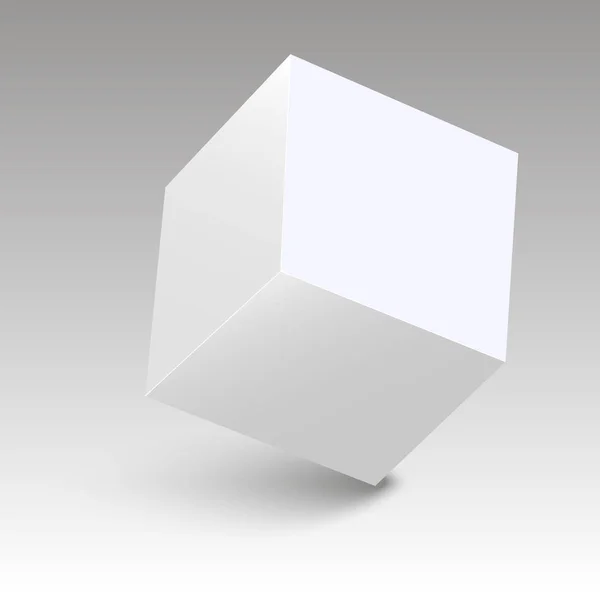 3d cube in perspective. White box. Vector for your graphic design — Stock Vector