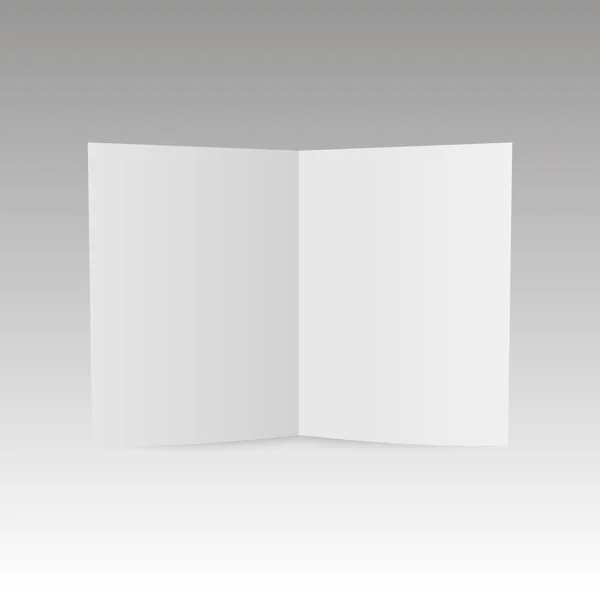 Brochure vierge maquette isolée sur fond gris doux. Vecteur — Image vectorielle