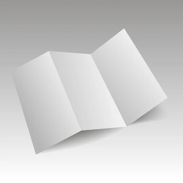 Papel de modelo branco triplo em branco com sombra suave —  Vetores de Stock
