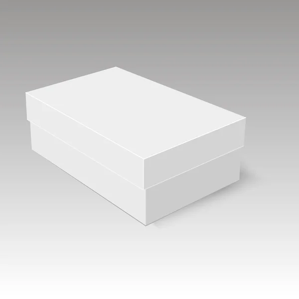 Plantilla de caja de zapatos de papel o cartón en blanco. Ilustración vectorial — Vector de stock