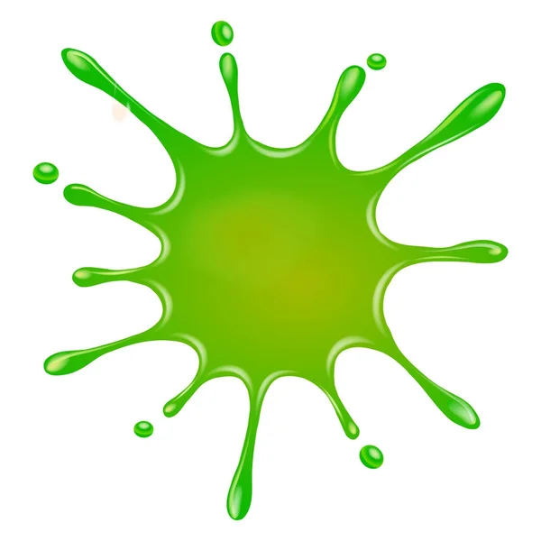 Spritziger grüner Schleim auf weißem Hintergrund. Vektorillustration — Stockvektor