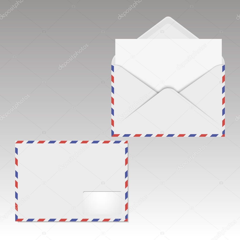 Air post mail envelope. Vector illustration