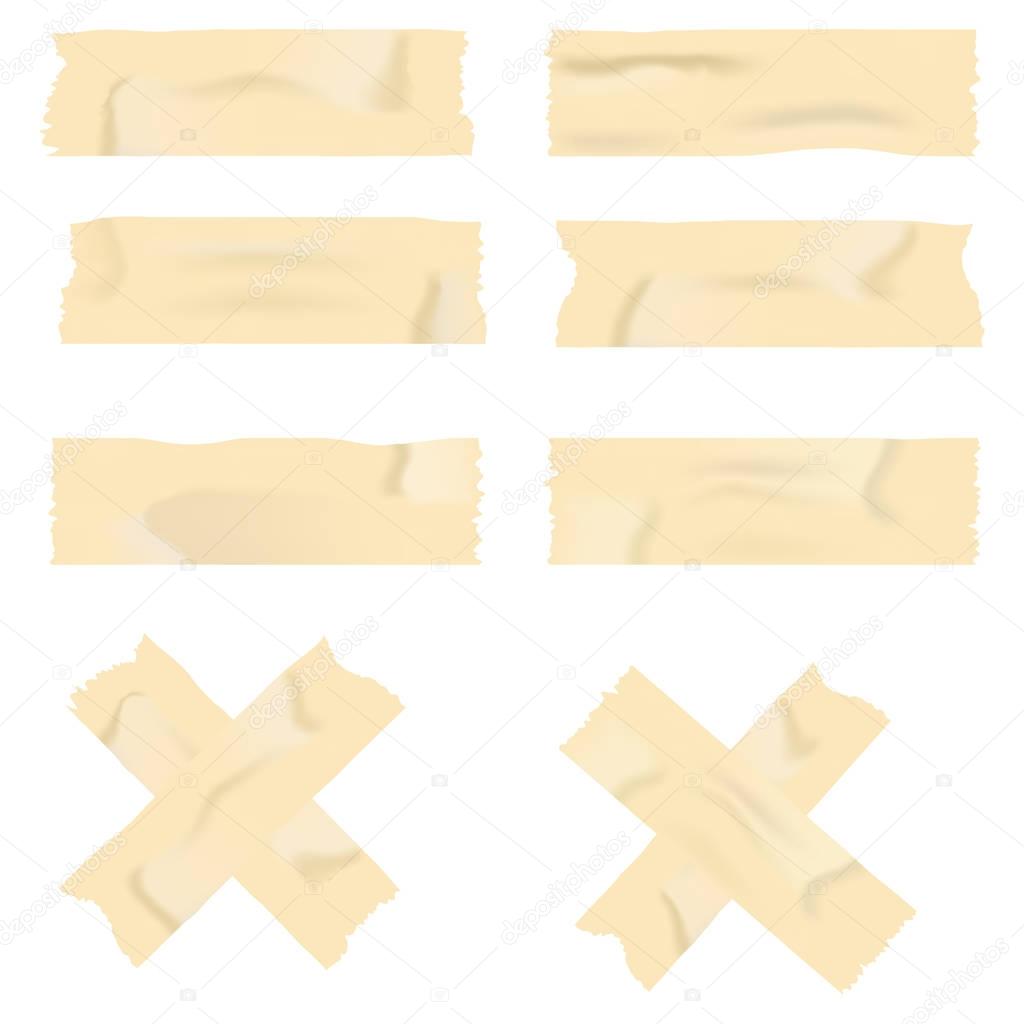 Realistic set of adhesive tape. Vector illustration