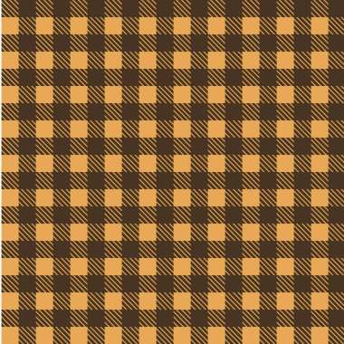 Sarı ve kahverengi sorunsuz masa örtüsü vektör. Sorunsuz geleneksel masa örtüsü desen vektör. Geometrik basit kare desen