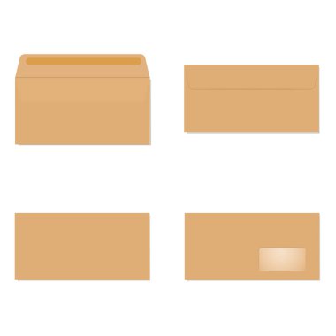 Boş gerçekçi zarf seti. Vektör mockup tasarım için hazır. Vektör çizim