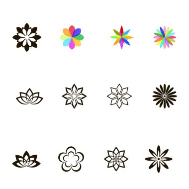 Değişik çiçek kümesi. vektör