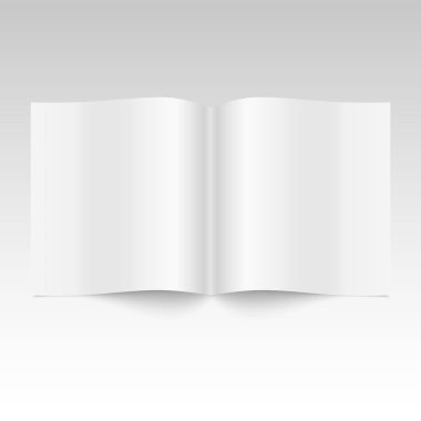 Boş açık dergi, kitap, kitapçık, broşür, koyu. Vektör şablon tasarımınızın alay