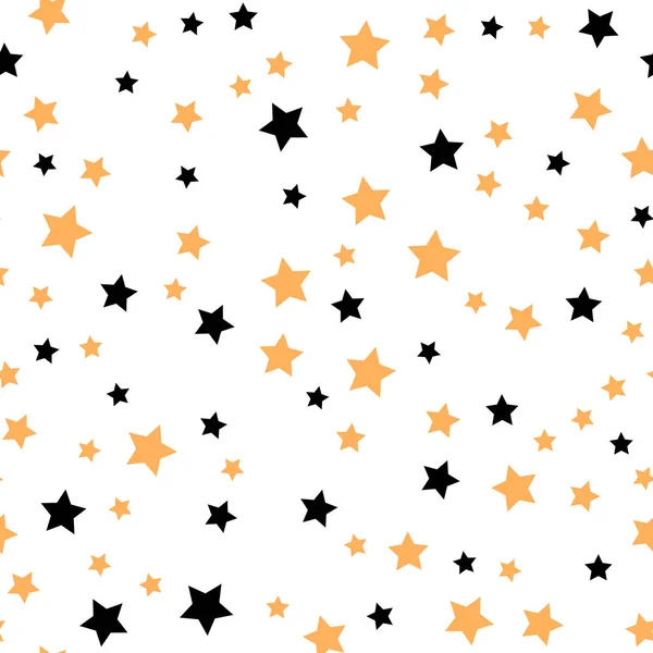 Seamless pattern with gold and black stars. Vector illustration — Stock Vector