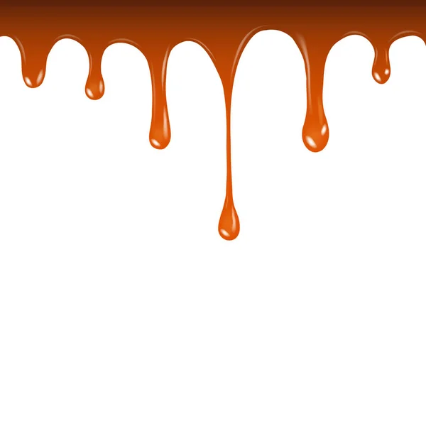 Vector patrón de goteo de caramelo líquido aislado sobre un fondo blanco. Flujos de caramelo líquido — Archivo Imágenes Vectoriales